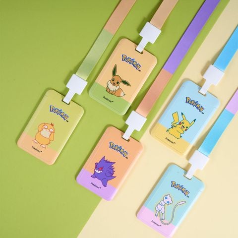 Bộ dây đeo thẻ Thiên Long Pokémon – ID card holder nắp trượt ABS cao cấp