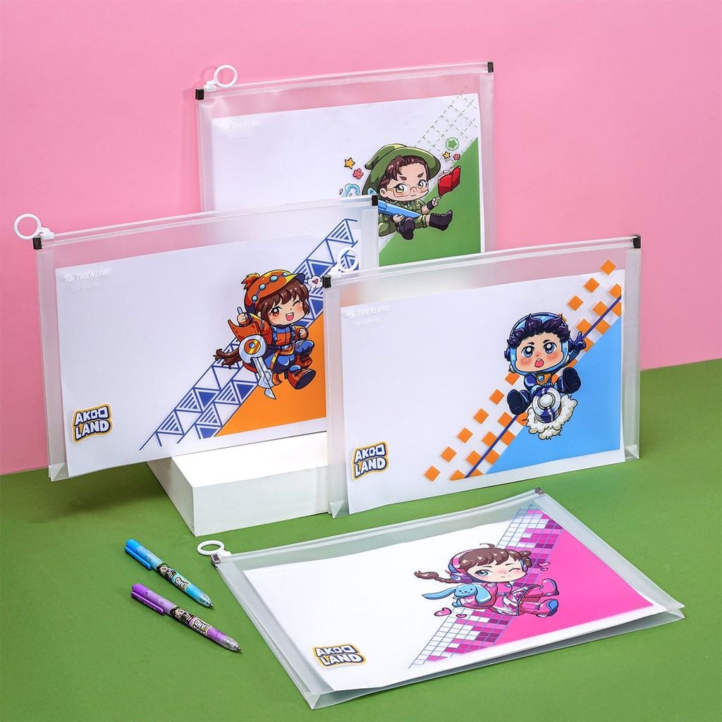 Túi Zip Thiên Long - Túi đựng tài liệu A4 CBF-005/AK - Phiên bản Akooland