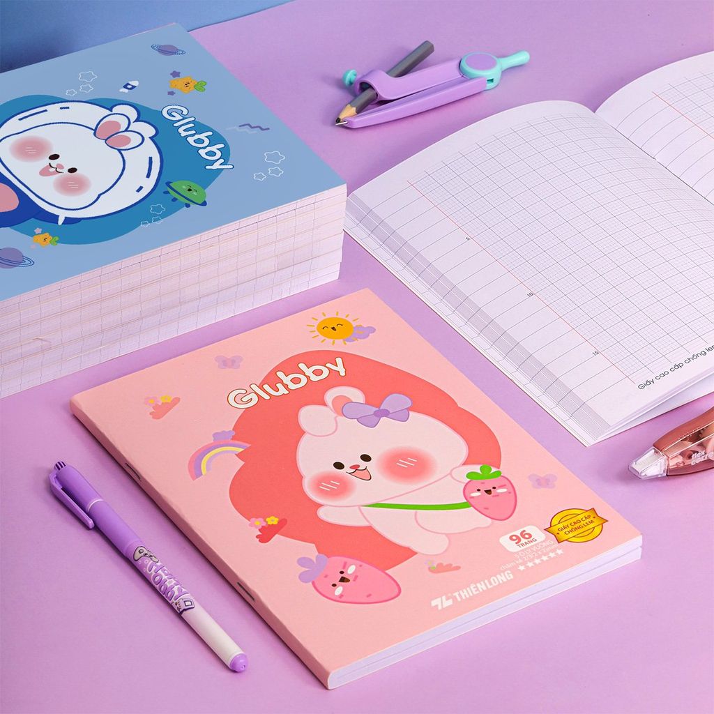 Combo 5 Tập học sinh 96 trang 5 ô ly vuông 2mm chấm kẻ 2/3 120gsm NB-122 Thiên Long - Mẫu ngẫu nhiên