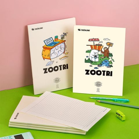 Tập học sinh Thiên Long ZOOTRI 120 trang 70gsm kẻ ngang 7mm – Chống lóa, dịu mắt