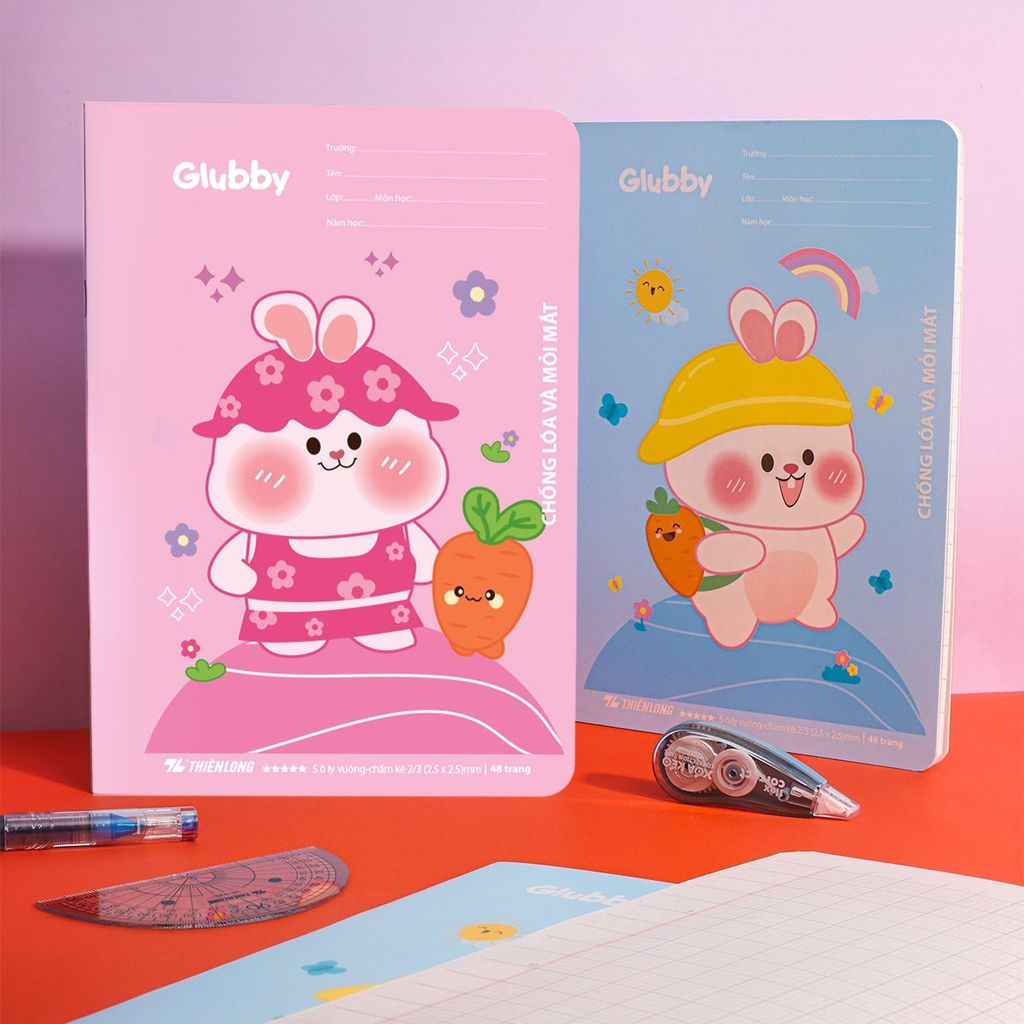 Combo 10 Tập học sinh 48 trang 5 ô ly vuông 2.5mm chấm kẻ 2/3 100gsm NB-116 Thiên Long - Mẫu ngẫu nhiên