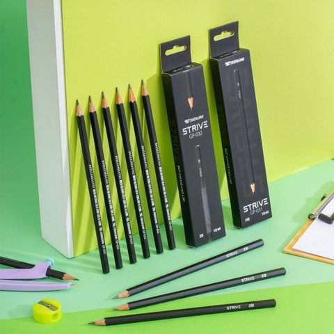 Combo 10 Bút chì gỗ HB - 2B Strive Thiên Long