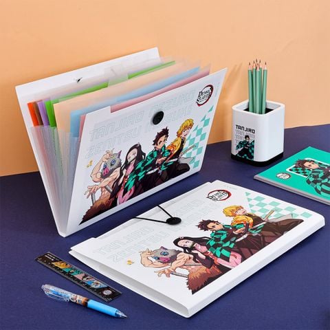 Bìa 8 ngăn hồ sơ tài liệu văn phòng - học sinh A4 Thiên Long Demon Slayer DF-006/DS