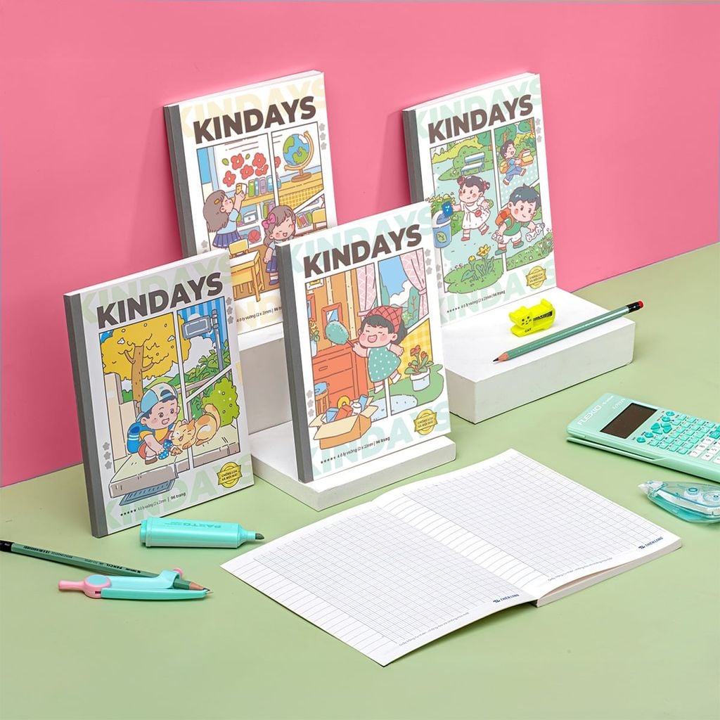 Tập học sinh 96 trang 4 ôly vuông 100 gsm Thiên Long KINDAYS - Mẫu ngẫu nhiên