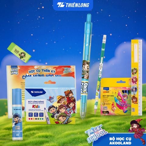 Bộ học cụ Thiên Long Akooland - Khám Phá Thế Giới Sáng Tạo
