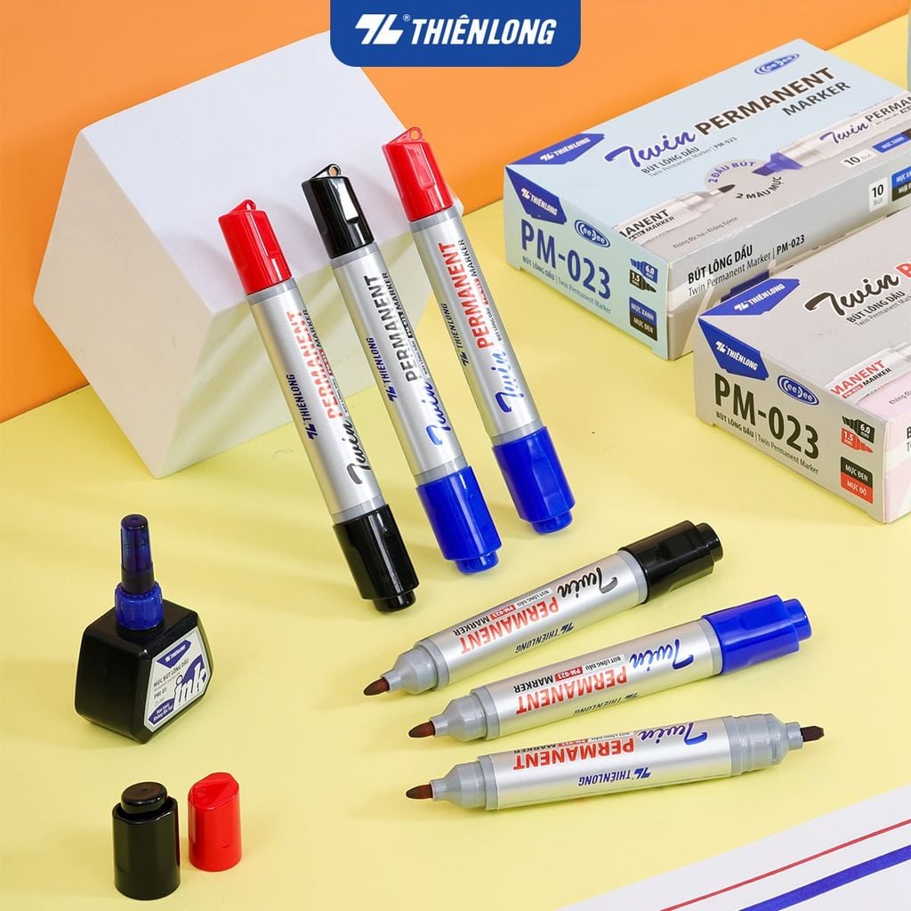 Bút lông dầu 2 đầu mực - Twin Permanent Marker Thiên Long PM-023