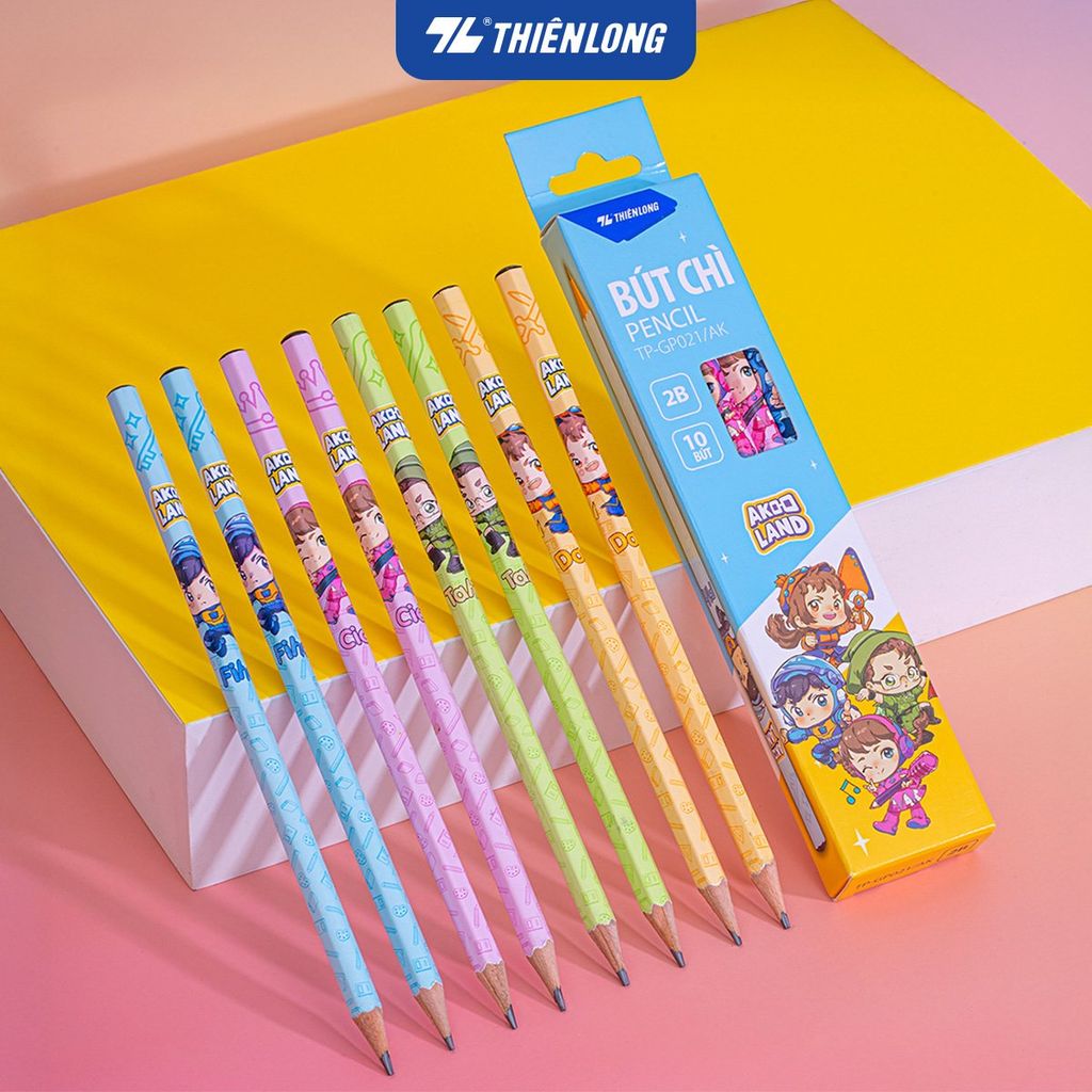 Combo 10 Bút chì gỗ nhân vật Akooland Thiên Long TP-GP021/AK - Mẫu ngẫu nhiên