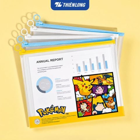 Túi tài liệu A4 khóa zip Thiên Long Pokémon CBF-009/PKM