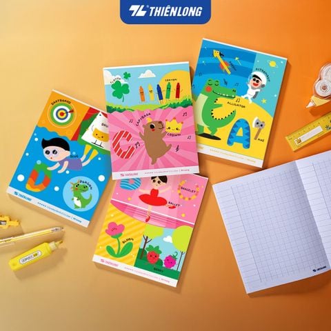 Combo 5 Tập học sinh 96 trang 5 ô ly vuông 100 gsm Điểm 10 TP-NB075 (hình ngẫu nhiên)