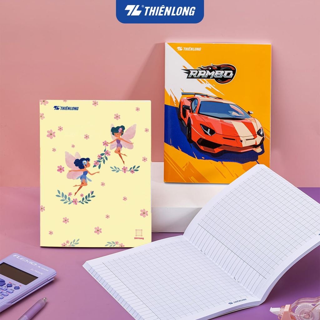 Tập học sinh 4 ô ly 2mm 200 trang 80 gsm Thiên Long NB-135