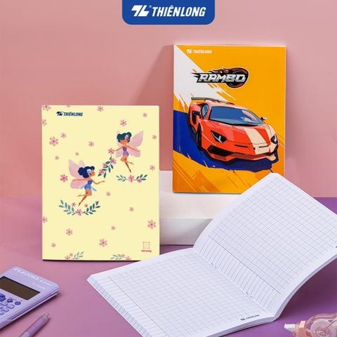 Tập học sinh 4 ô ly 2mm 200 trang 80 gsm Thiên Long NB-135 - Mẫu ngẫu nhiên