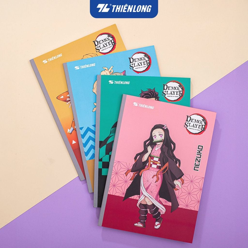 Tập vở Thiên Long 80/120 trang kẻ ngang 7mm 70gsm - dành cho học sinh, sinh viên - Phiên bản Demon Slayer
