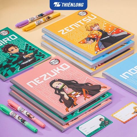 Tập vở Thiên Long 96/200 trang 4 ô ly ngang 2mm 70gsm - dành cho học sinh, sinh viên - Phiên bản Demon Slayer