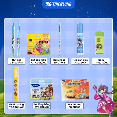 Bộ học cụ cấp 1 Thiên Long Akooland - Khám Phá Thế Giới Sáng Tạo - 9 món