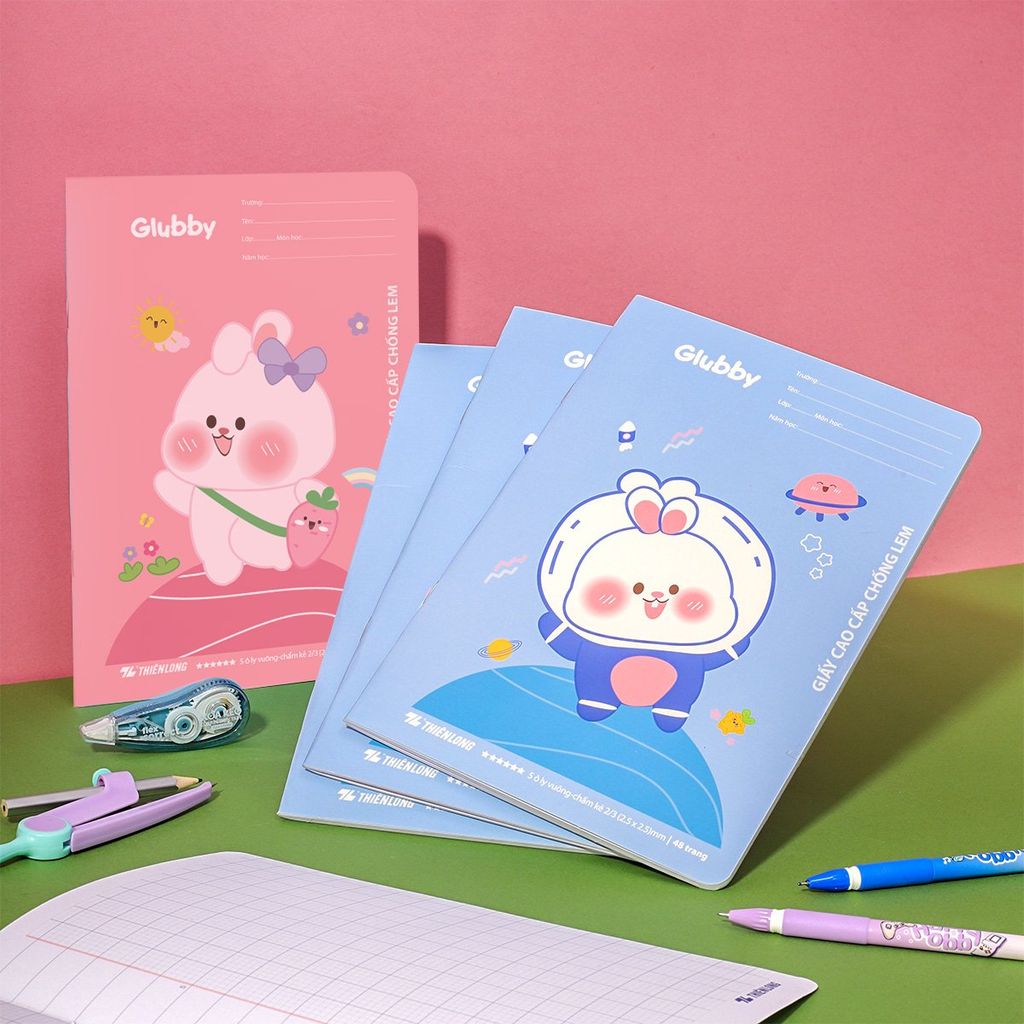 Combo 5 Tập học sinh 48 trang 5 ô ly vuông 2.5mm chấm kẻ 2/3 120gsm NB-120 Thiên Long - Mẫu ngẫu nhiên