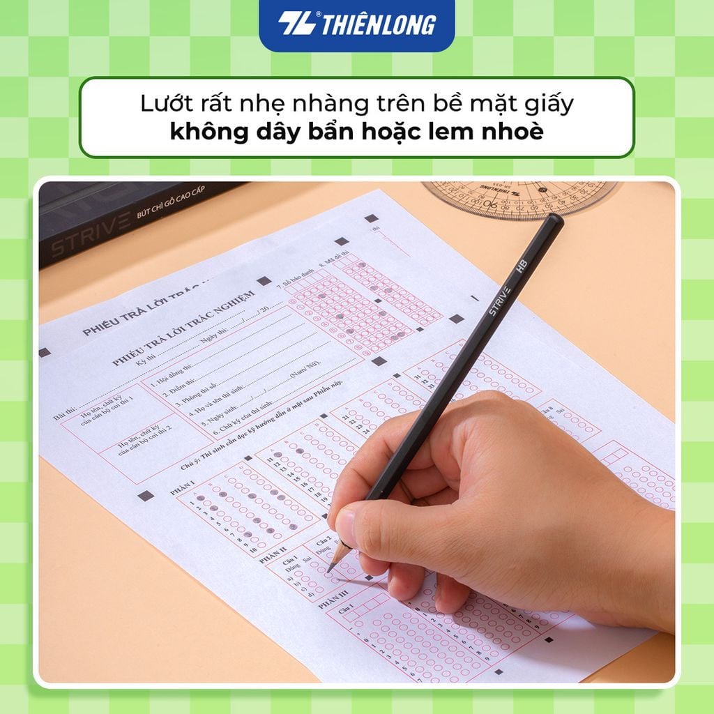 Combo 10 Bút chì gỗ HB - 2B Strive Thiên Long