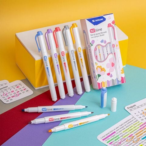 Bút dạ quang màu Morandi Hi! Line Thiên Long HL-024 - Công nghệ chống khô mực