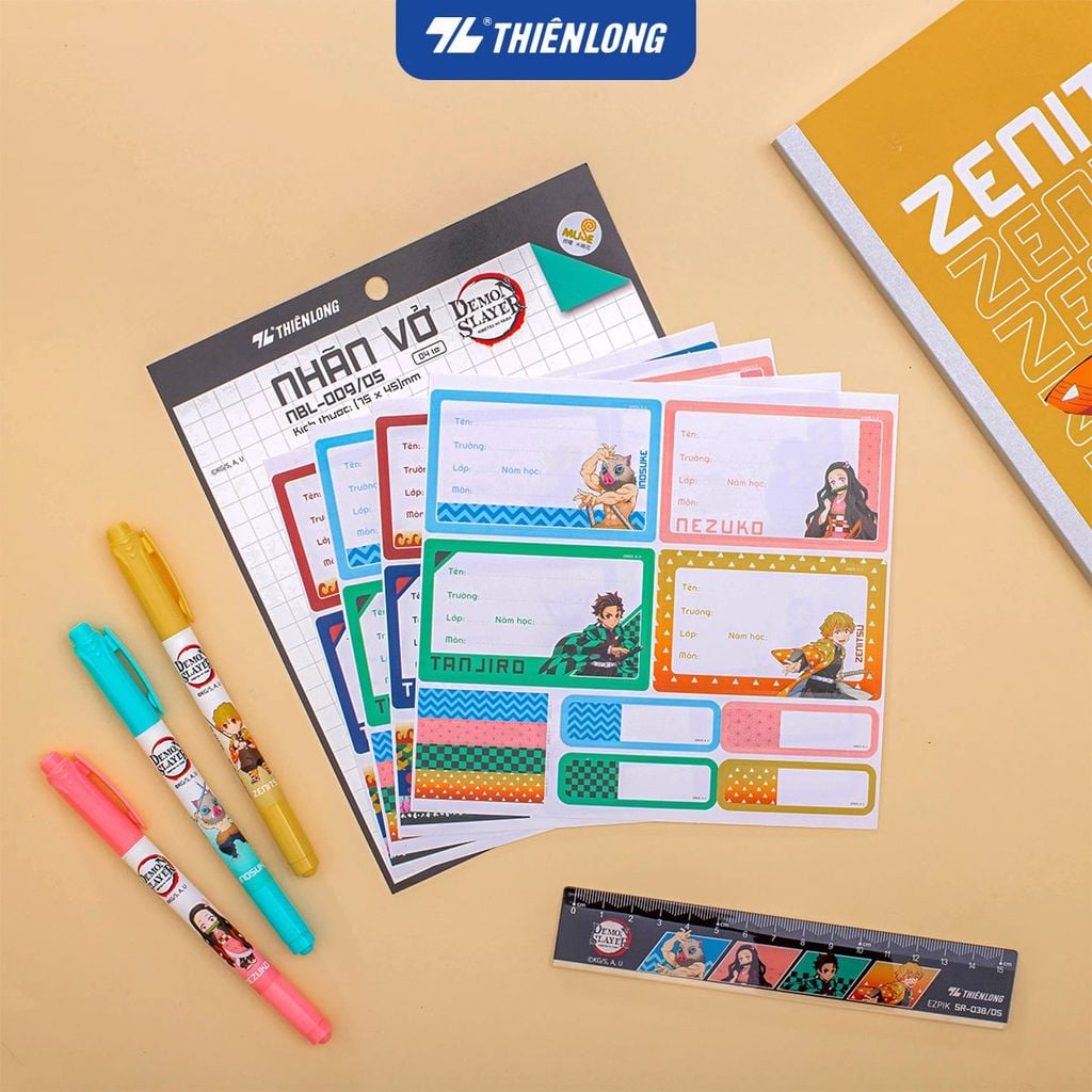 Nhãn vở Thiên Long - Phiên bản Demon Slayer NBL-009/DS
