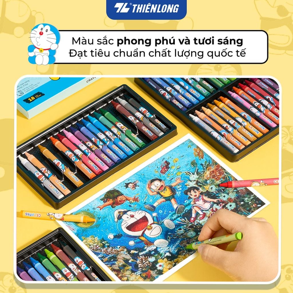 Sáp 16/18 màu Colokit Doraemon CR-C05/DO - Phiên bản 2026