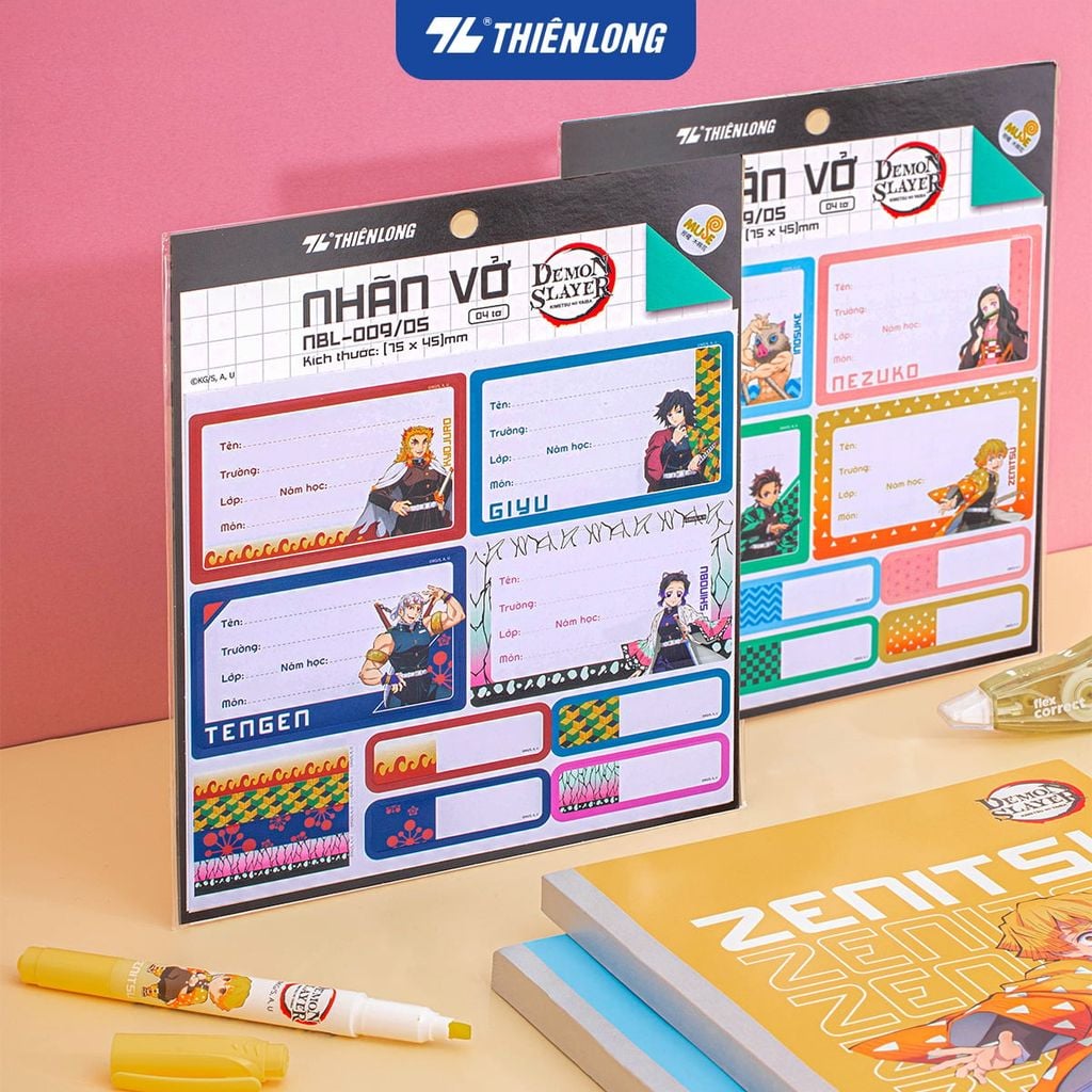 Nhãn vở Thiên Long - Phiên bản Demon Slayer NBL-009/DS