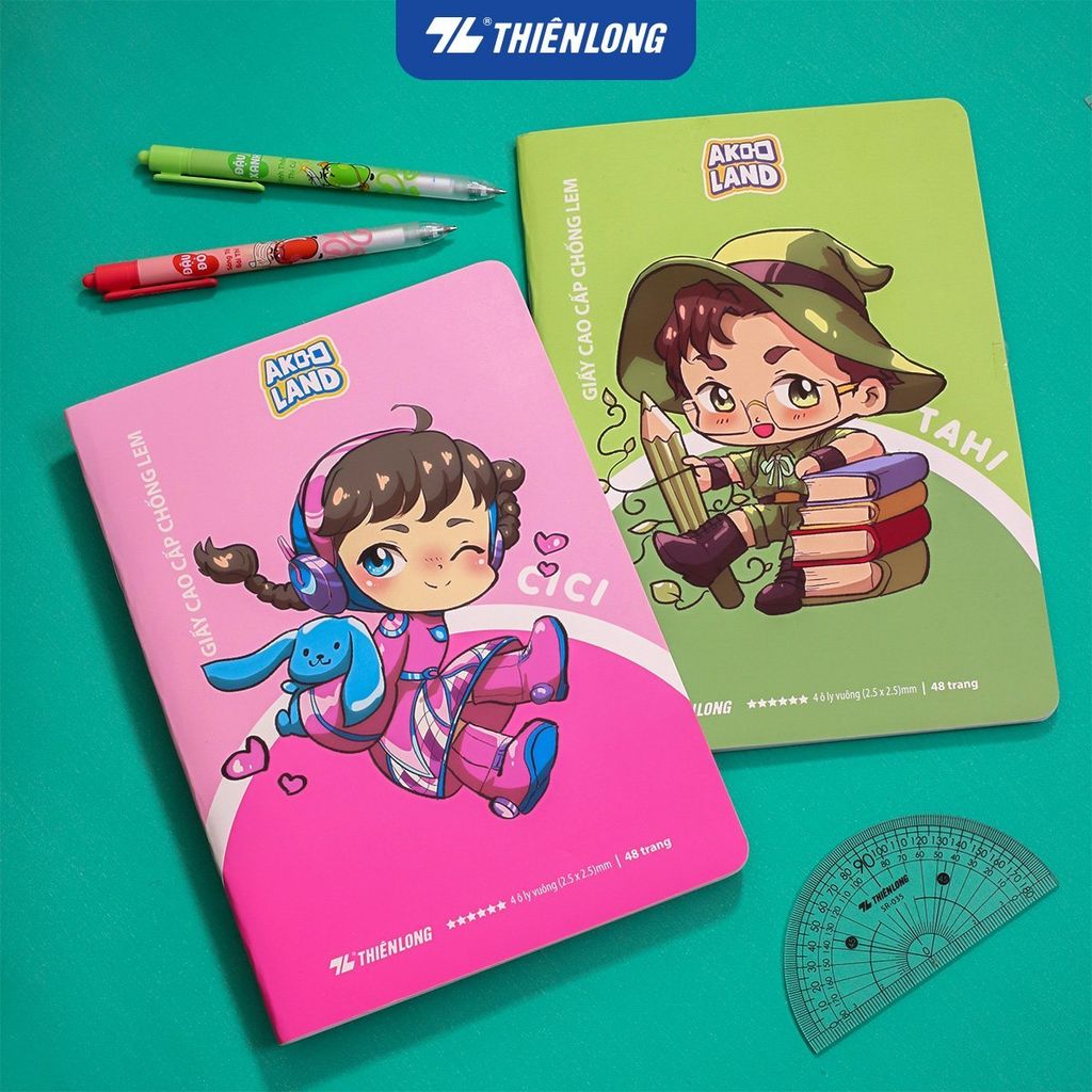 Combo 5/10 Tập học sinh chống lem 48 trang 4 ô ly vuông 2.5mm 120gsm Thiên Long NB-119/AK - Akooland thế giới học cụ thần kỳ - Mẫu ngẫu nhiên