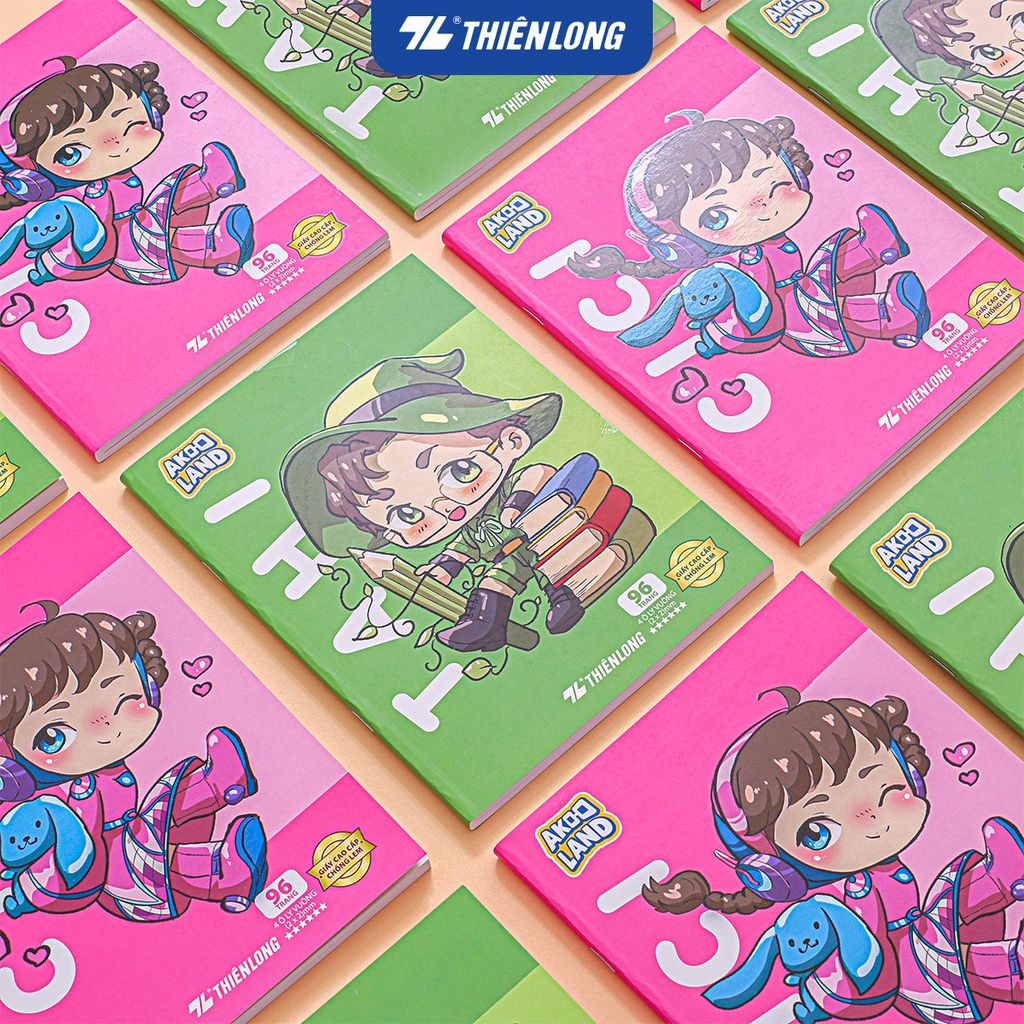 Tập học sinh chống lem 96 trang 4 ô ly vuông 2mm 120gsm Thiên Long NB-121/AK - Akooland thế giới học cụ thần kỳ - Mẫu ngẫu nhiên