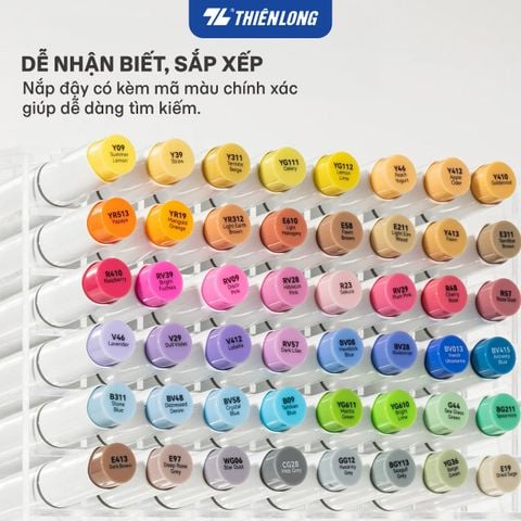 Bộ 48 màu bút marker gốc cồn Ohuhu Honolulu B hai đầu Brush Fine AM-C010 - Tặng kèm Túi Đựng