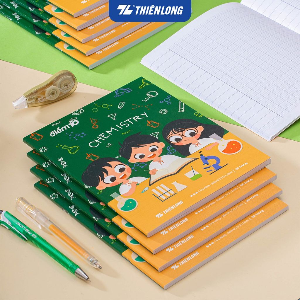 Tập học sinh 96 trang 5 ô ly vuông 80 gsm Điểm 10 TP-NB074 (hình ngẫu nhiên)