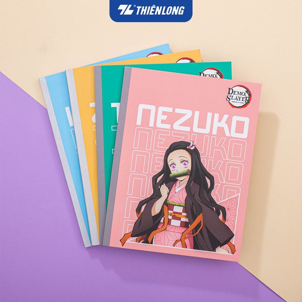Tập vở Thiên Long 96/200 trang 4 ô ly ngang 2mm 70gsm - dành cho học sinh, sinh viên - Phiên bản Demon Slayer