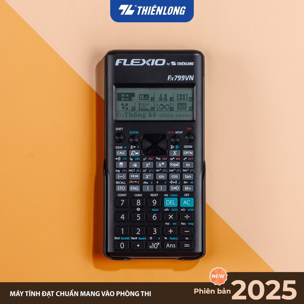 Máy tính khoa học Thiên Long Flexio Fx799VN, 4 màu pastel mới, bảo hành 7 năm, 1 đổi 1 trong 1 năm đầu