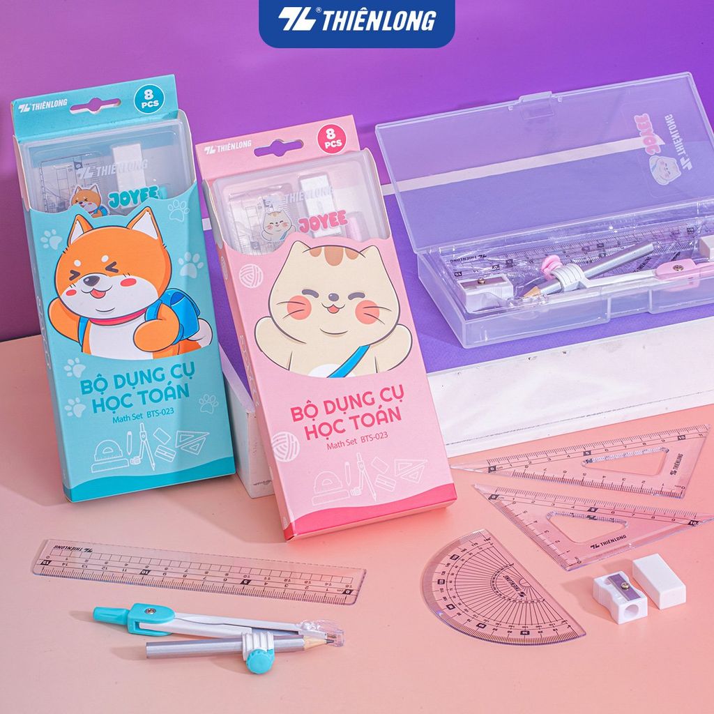 Bộ dụng cụ học Toán Thiên Long Joyee BTS-023 - 8 món
