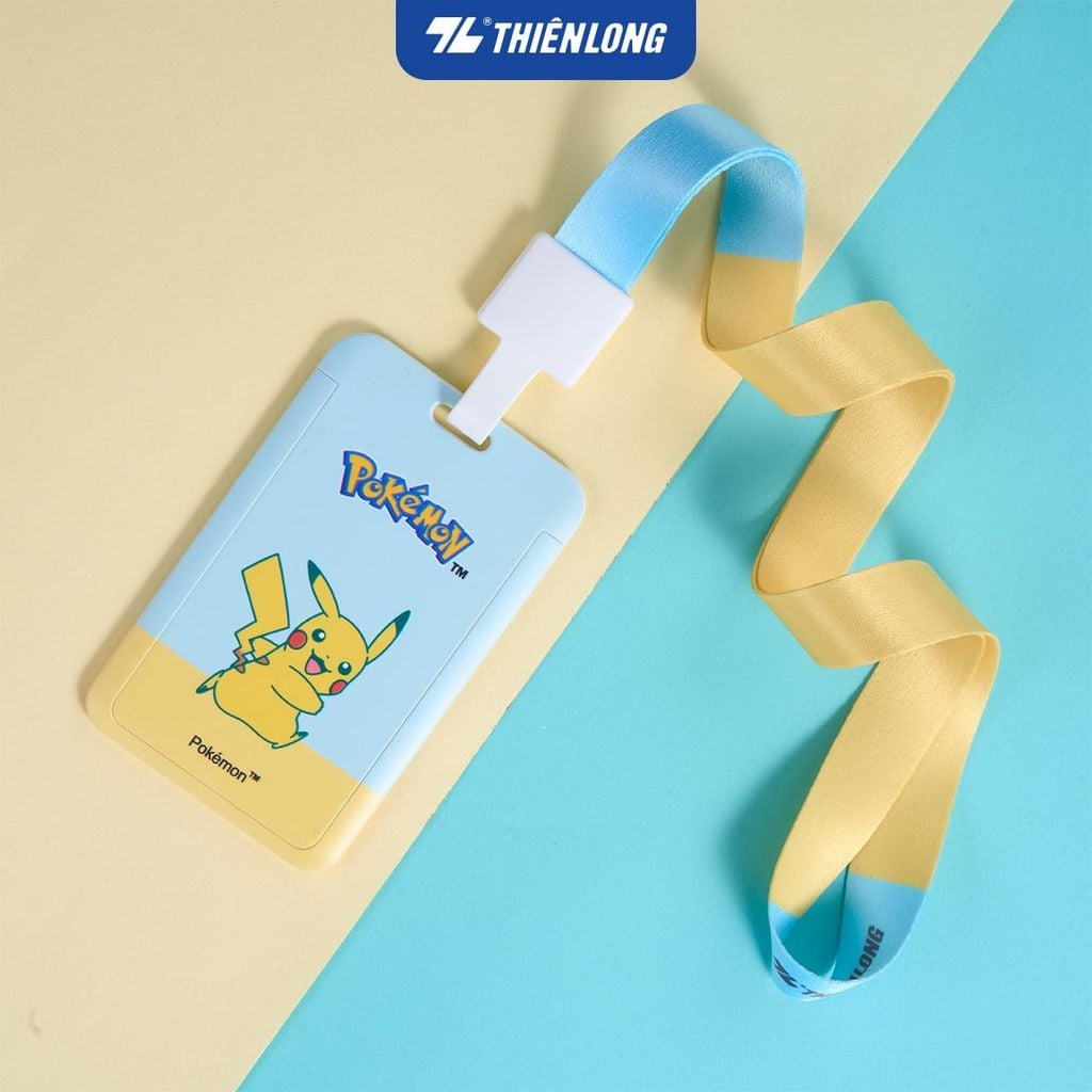 Bộ dây đeo thẻ Thiên Long Pokémon – ID card holder nắp trượt ABS cao cấp