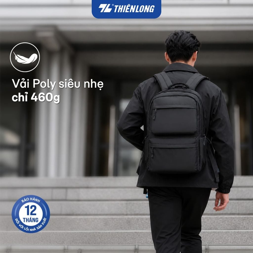 Cặp - Balo Thiên Long ShieldPack BP-040 – Chống trộm, siêu nhẹ 460g, chống sốc laptop 14 inch