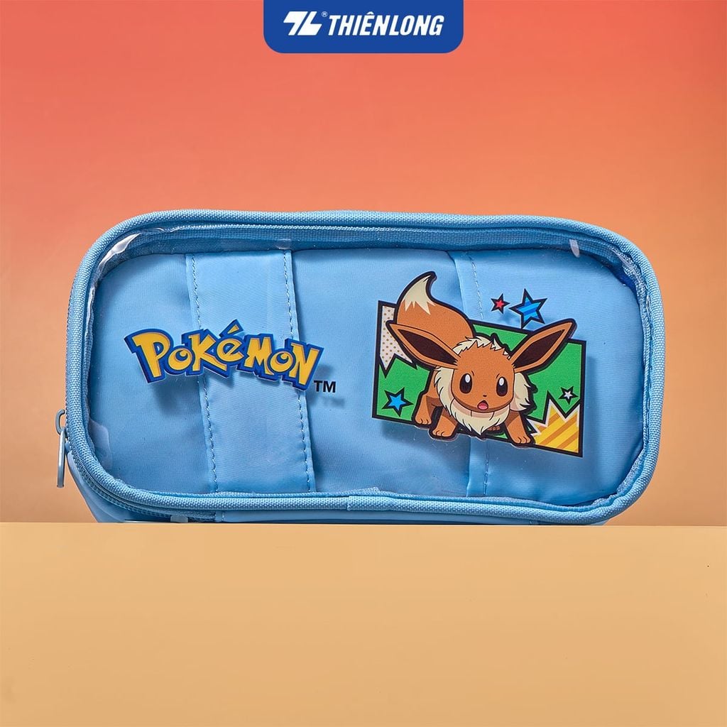 Túi - Bóp đựng bút viết Thiên Long Pokémon Premium PCA-024/PKM – Hộp Bút Dây Kéo Hình Pikachu & Eevee