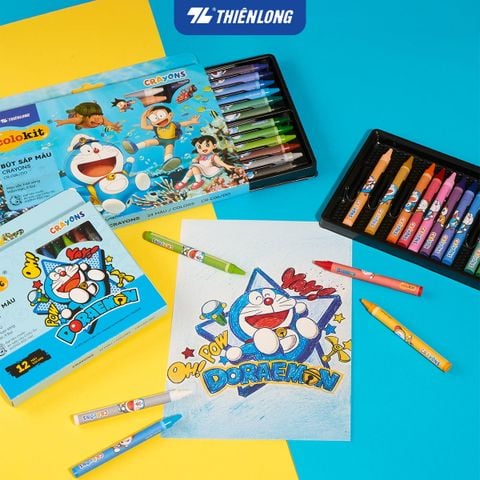 Sáp 10/12 màu Colokit Doraemon CR-C04/DO - Phiên bản 2026