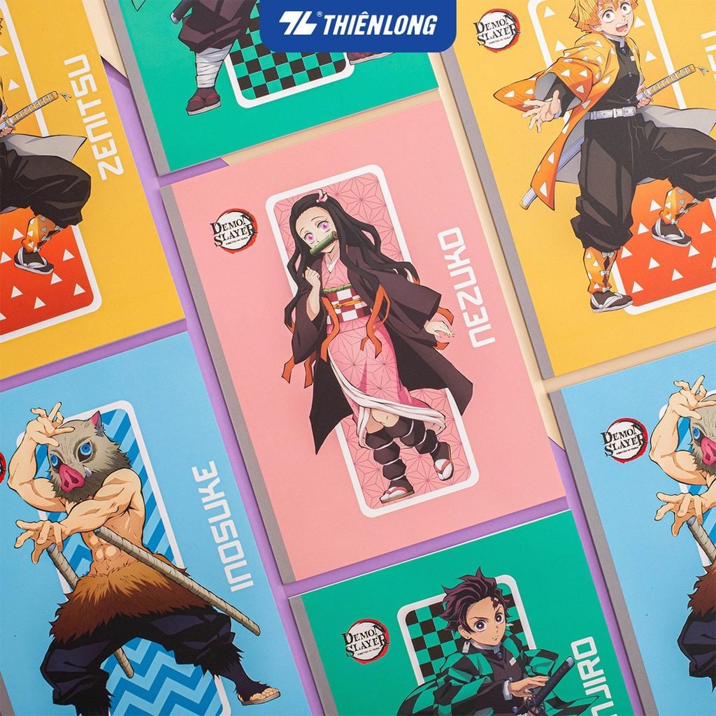 Tập vở Thiên Long 80/120 trang kẻ caro 6mm 70gsm - dành cho học sinh, sinh viên - Phiên bản Demon Slayer