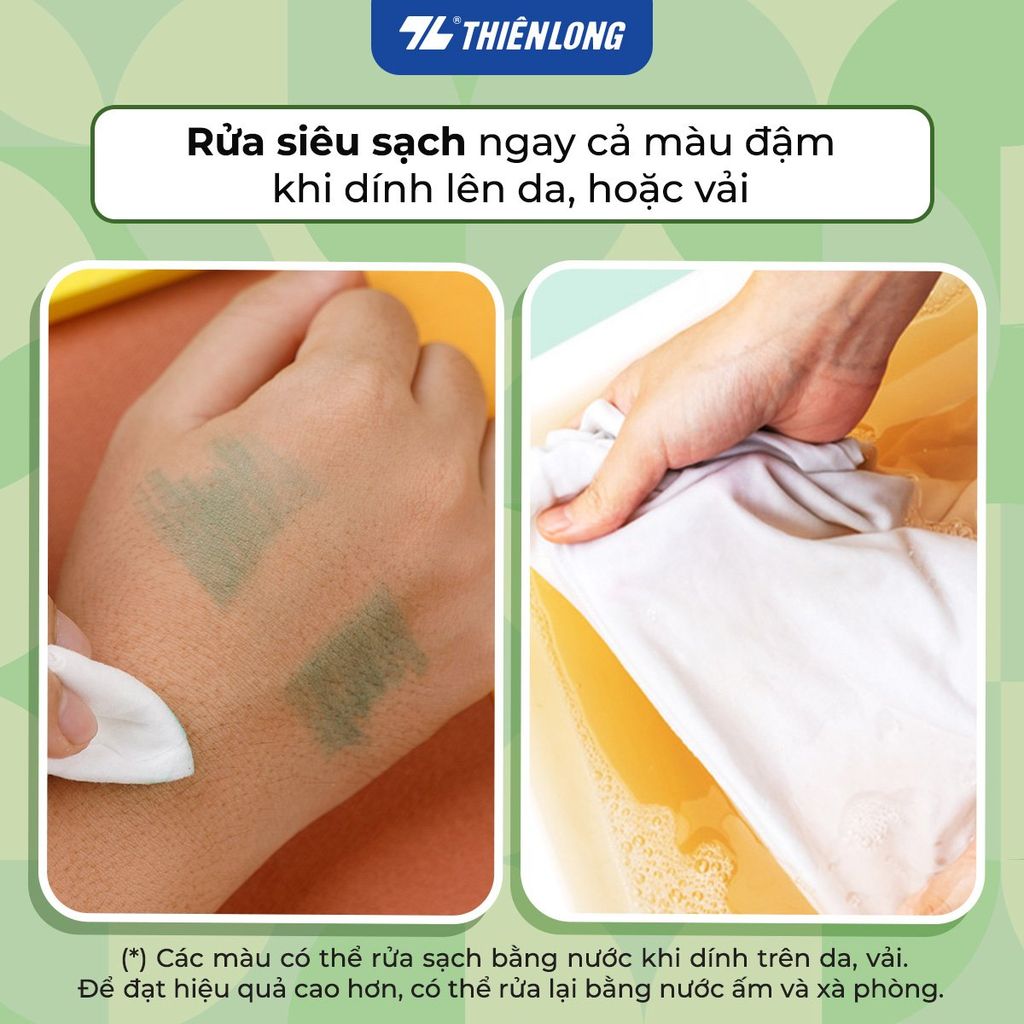 Bút lông 12/24 màu rửa siêu sạch - Ultra Washable Fiber Pen Thiên Long Colokit