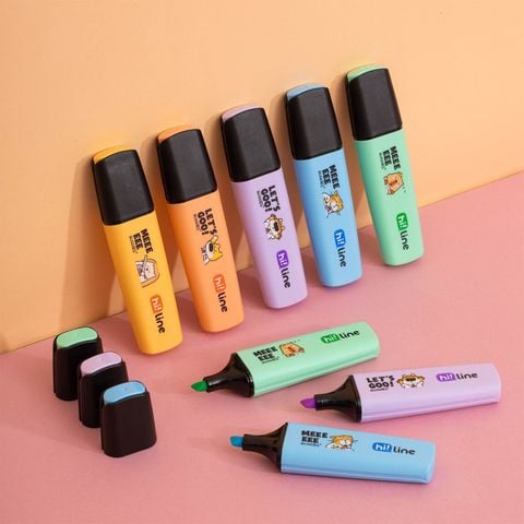 Bút dạ quang màu Pastel Hi! Line Thiên Long HL-023 - Đầu bút siêu mềm, lướt giấy nhẹ êm