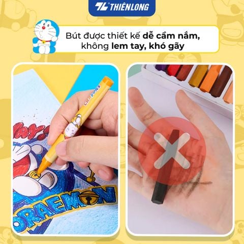 Sáp 10/12 màu Colokit Doraemon CR-C04/DO - Phiên bản 2026