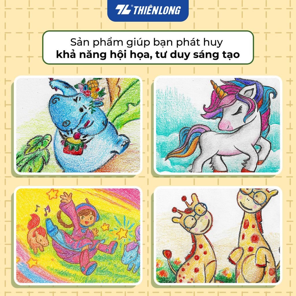 Bút sáp 12/18 màu Thiên Long Colokit - Màu sắc tươi sáng Phủ đều Bền màu - Phiên bản Akooland