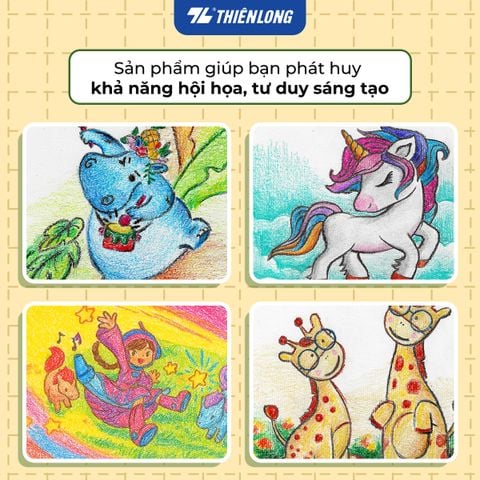 Bút sáp 12/18 màu Thiên Long Colokit - Màu sắc tươi sáng Phủ đều Bền màu - Phiên bản Akooland