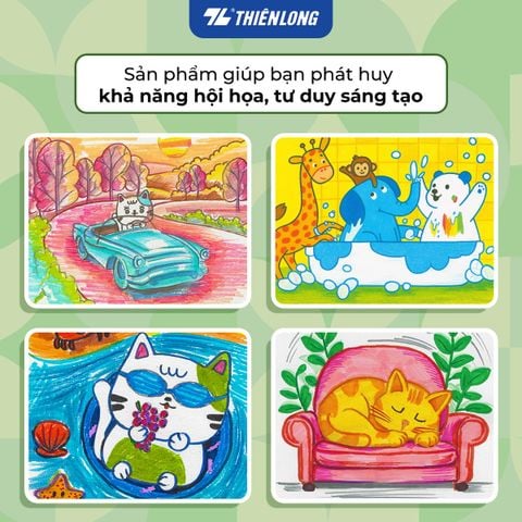 Bút lông 12/24 màu rửa siêu sạch - Ultra Washable Fiber Pen Thiên Long Colokit