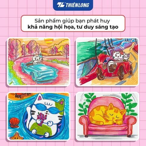 Bút lông 5 màu Cherry Blossom Morandi đầu Brush Thiên Long Colokit FP-C022