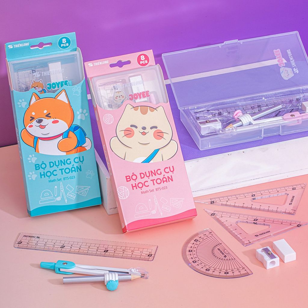 Bộ dụng cụ học Toán Thiên Long Joyee BTS-023 - 8 món