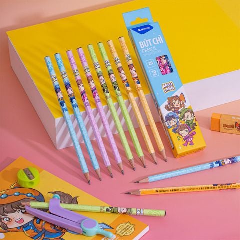 Combo 10 Bút chì gỗ nhân vật Akooland Thiên Long TP-GP021/AK - Mẫu ngẫu nhiên