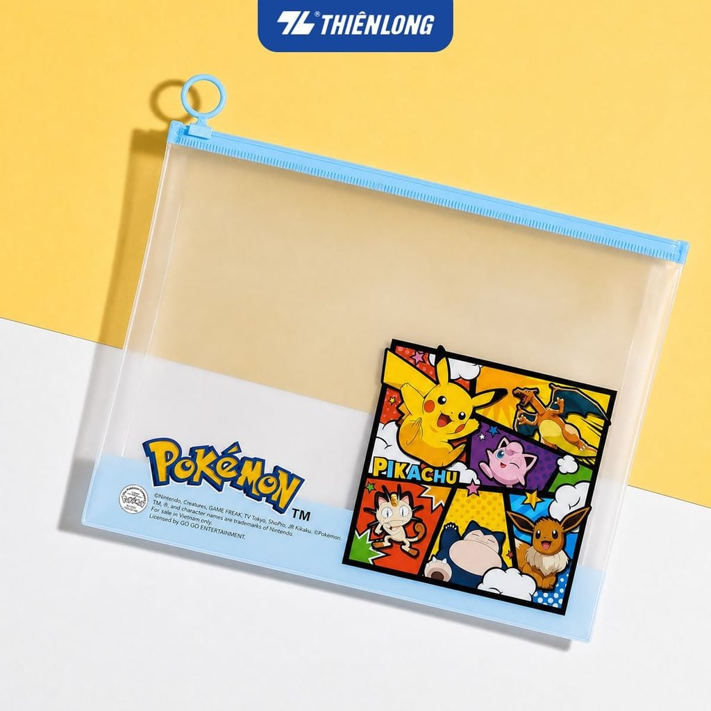 Túi tài liệu A4 khóa zip Thiên Long Pokémon CBF-009/PKM