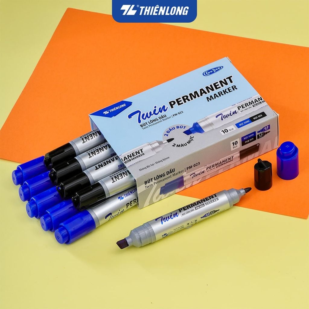 Bút lông dầu 2 đầu mực - Twin Permanent Marker Thiên Long PM-023
