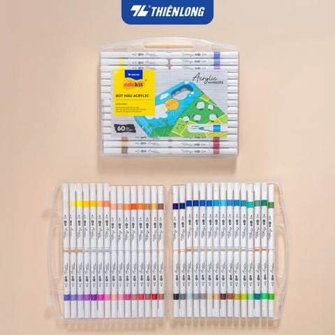 Bộ Bút 48/60 Màu Acrylic Thiên Long Colokit Acrylic Markers