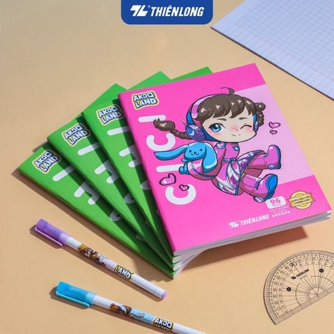 Tập học sinh chống lem 96 trang 4 ô ly vuông 2mm 120gsm Thiên Long NB-121/AK - Akooland thế giới học cụ thần kỳ - Mẫu ngẫu nhiên