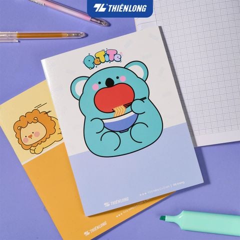 Combo 5 Tập học sinh Thiên Long PeTiTe 96 trang 4 ô Ly vuông 2mm 80 gsm TP-NB053 – Mẫu ngẫu nhiên